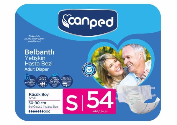 Canped Belbantlı Hasta Bezi Küçük (S) 54 Adet (9X6)