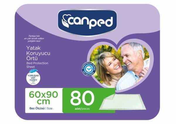 Canped Yatak Koruyucu Örtü 60x90cm (80 Adet) (10X8)
