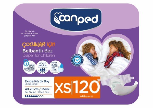 Canped Belbantlı Hasta Bezi Extra Küçük (XS) 120 Adet (30X4)