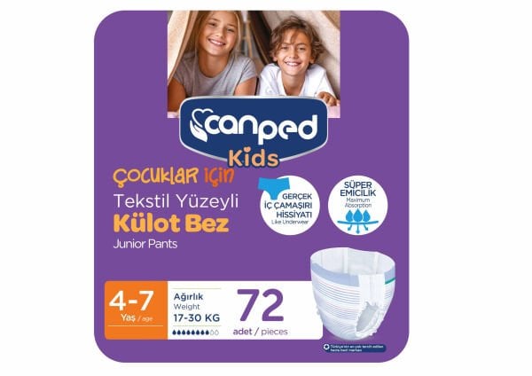 Canped Kids Emici Külot 4-7 Yaş / 17-30 kg / 72 adet (9X8)