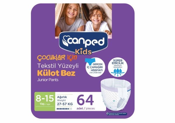 Canped Kids Emici Külot 8-15 Yaş / 27-57 kg / 64 adet (8X8)