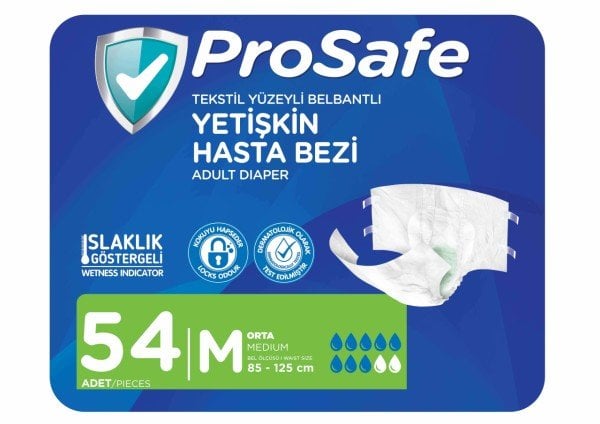 Prosafe Belbantlı Hasta Bezi M Beden 54 Adet (9X6)