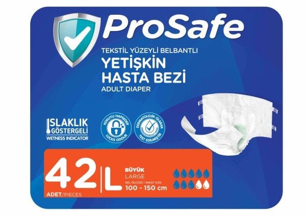 Prosafe Belbantlı Hasta Bezi L 42 Adet (7X6)