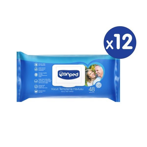 Canped Vücut Temizleme Havlusu 12 Paket (576 Yaprak)
