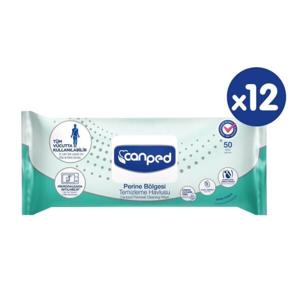 Canped Perine Bölgesi Temizlik Havlusu 12 Paket ( 600 Yaprak )