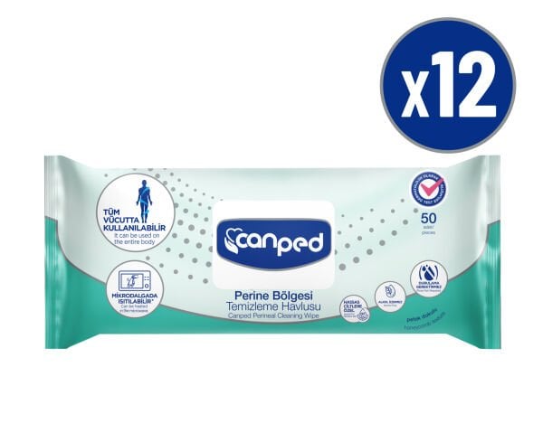 Canped Perine Bölgesi Temizlik Havlusu 12 Paket ( 600 Yaprak )