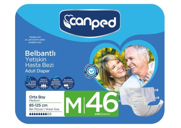 Canped Belbantlı Hasta Bezi Orta (M) 46 Adet (2X23)